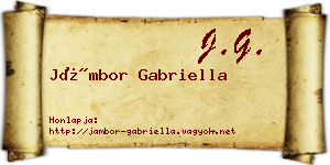 Jámbor Gabriella névjegykártya